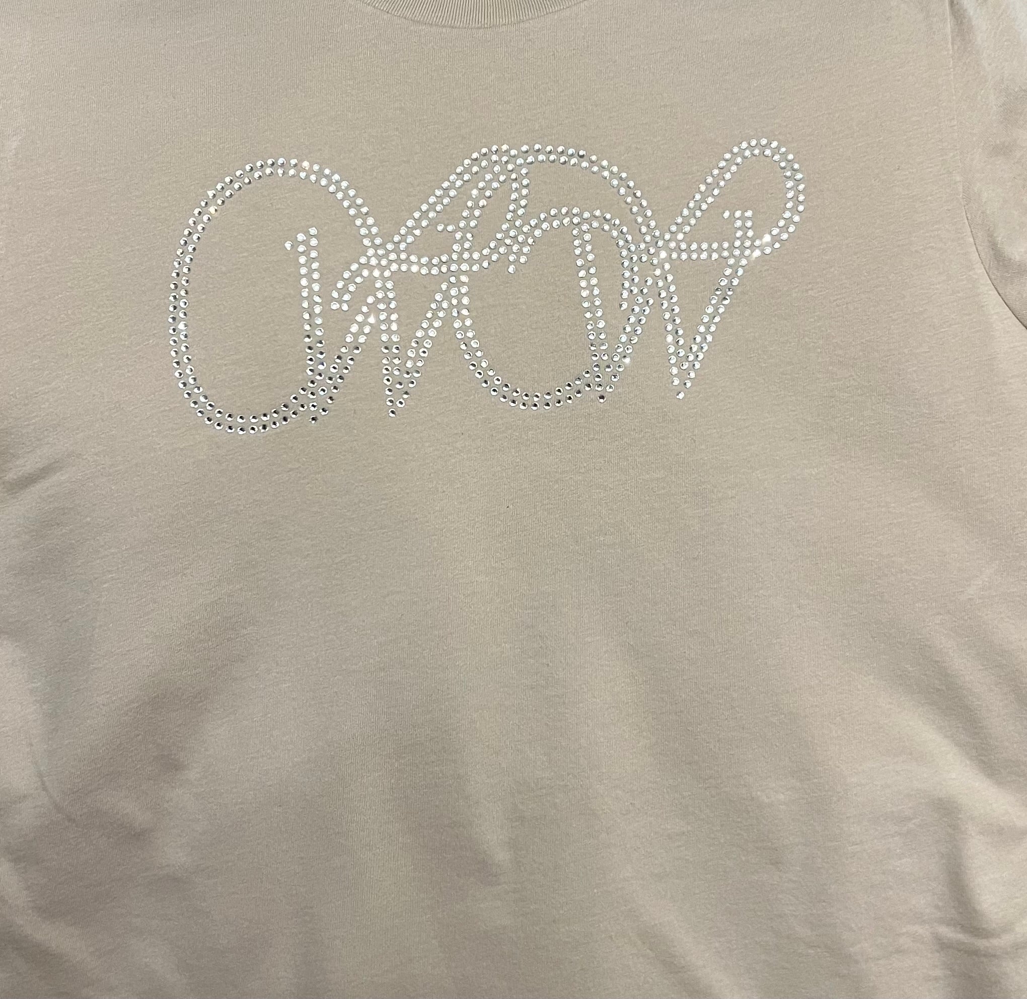 Clear Crystal WOW logo- Tan Shirt