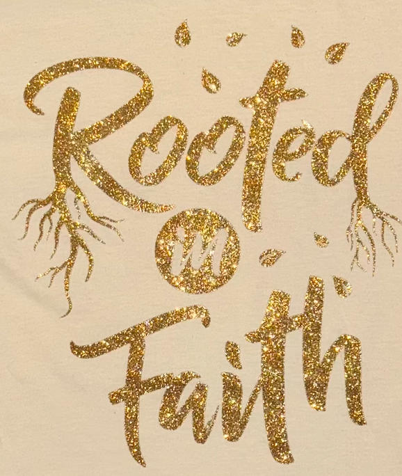 Off White Short Sleeve Shirt - Gold Glitter