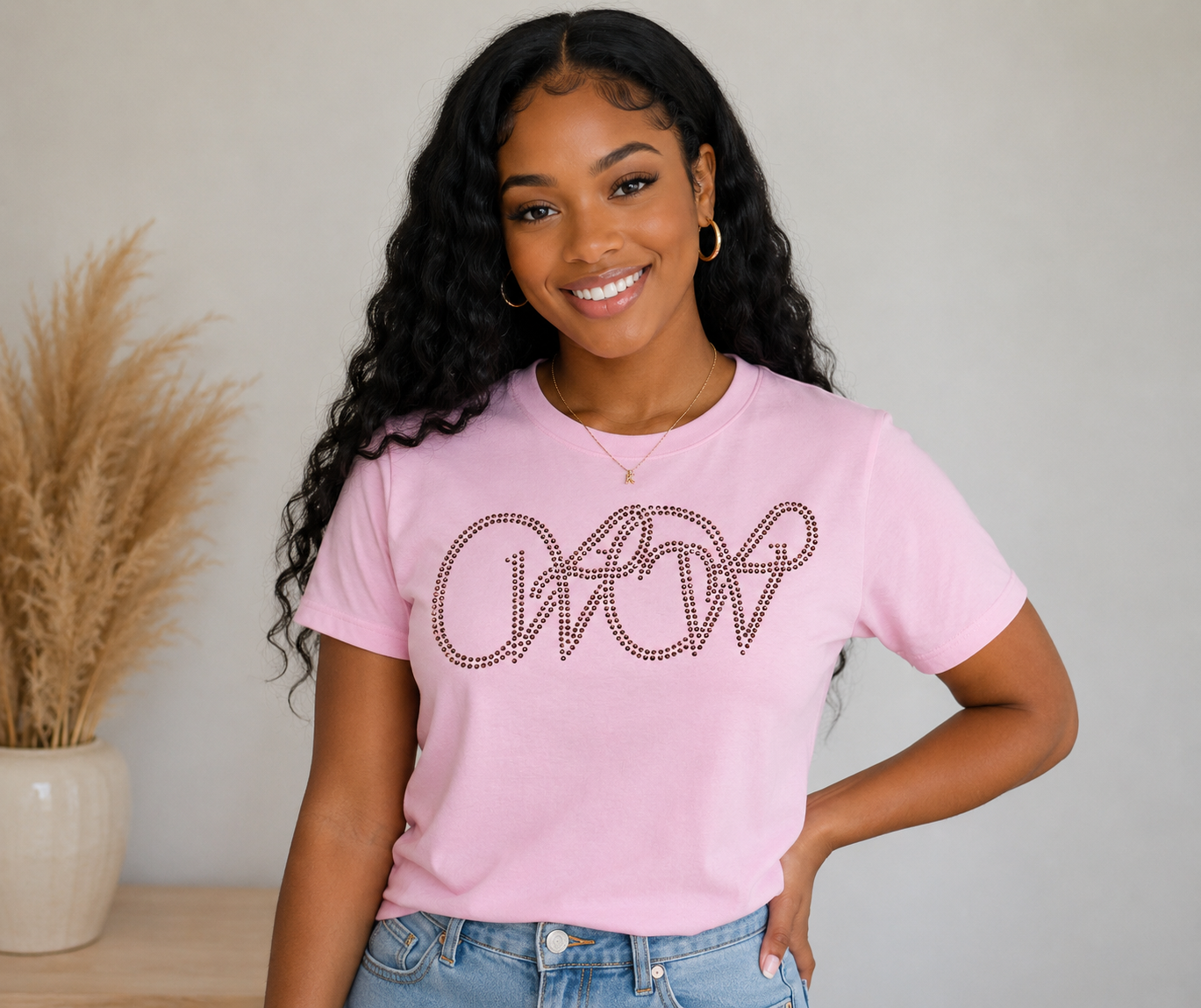 Pink short sleeve - Signature WOW logo - Rose Gold  (Copy)