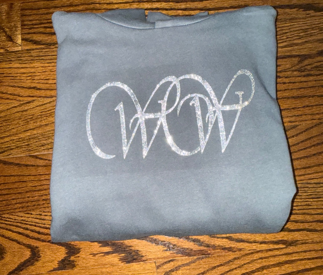 Dark Grey Crewneck Sweatshirt  Signature WOW Logo - Silver/Holographic WOW